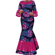 BintaRealWax New African 2 Pieces Sets for Women Dashiki Weave Design Clothes Bazin Riche Hollow Wedding Clothing WY490