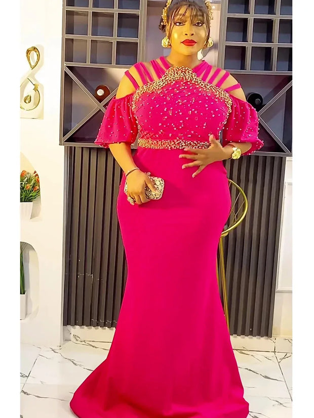Plus Size African Party Dresses for Women Dashiki Ankara Wedding Evening Gown Bodycon Maxi Long Christmas Dress Africa Clothes