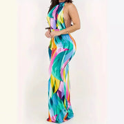 31337 New Women's Clothing European Style Halter Neck Dress Sleeveless Vestido Unique Amazon Best Seller Fashionable Dress
