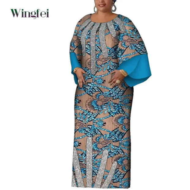 African Women Print Dresses Elegant Dashiki Maxi Long Dresses Ankara Fashion African Clothes Nigerian Dresses for Women Wy2124