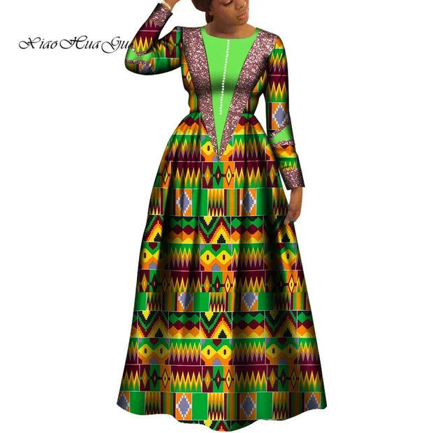 African Dresses for Women Dashiki Dress African Print Robe Africaine Femme Plus Size Africa Clothing Wedding Party WY8034