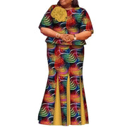 African Skirts and Top Sets for Women Party Ankara Fashion African Print Clothes Dashiki Outfits Lady Evening Gowns WY2143