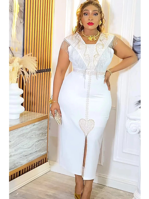 Plus Size African Wedding Party Dresses for Women 2025 New Dashiki Ankara Evening Gown Elegant Turkey Outfit Robe Africa Clothes