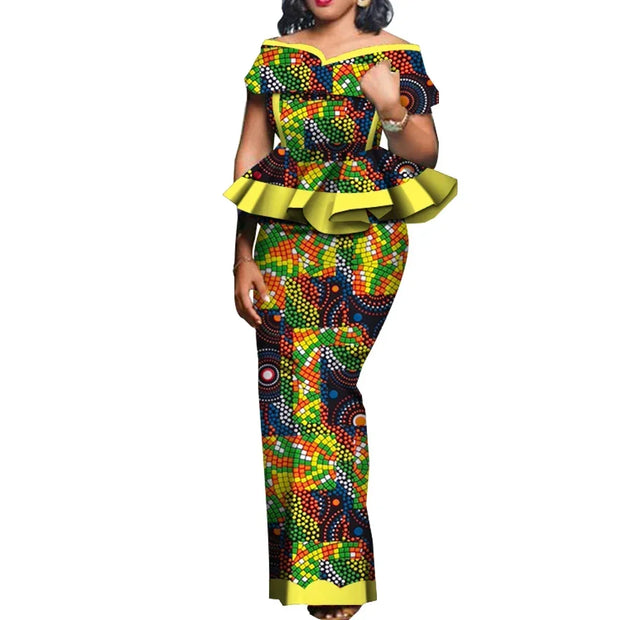 Party African Dress Women Skirt Sets Traditional  2 Pieces Suits Custom Made Dashiki Tops and Skirts Plus Size Clothing WY5104