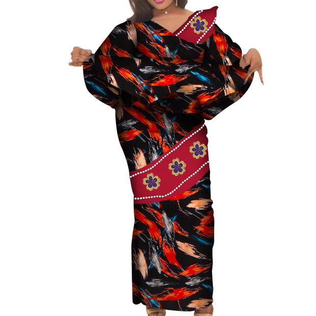 African Traditional Clothing for Women Elegant Long Skirts and Crop Tops African Print Cotton Lady Ankel-length Skirt Set WY3922