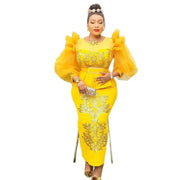 African Clothes 2025 New African Dresses for Women Fashion Plus Size Sequin Evening Party Long Dress Dashiki Ankara Outfits Robe