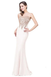 Elegant Mermaid Evening Dress Women Golden Appliques Lace Royal Blue Sweetheart Illusion Wedding Party Prom Gowns Robe de Soiree