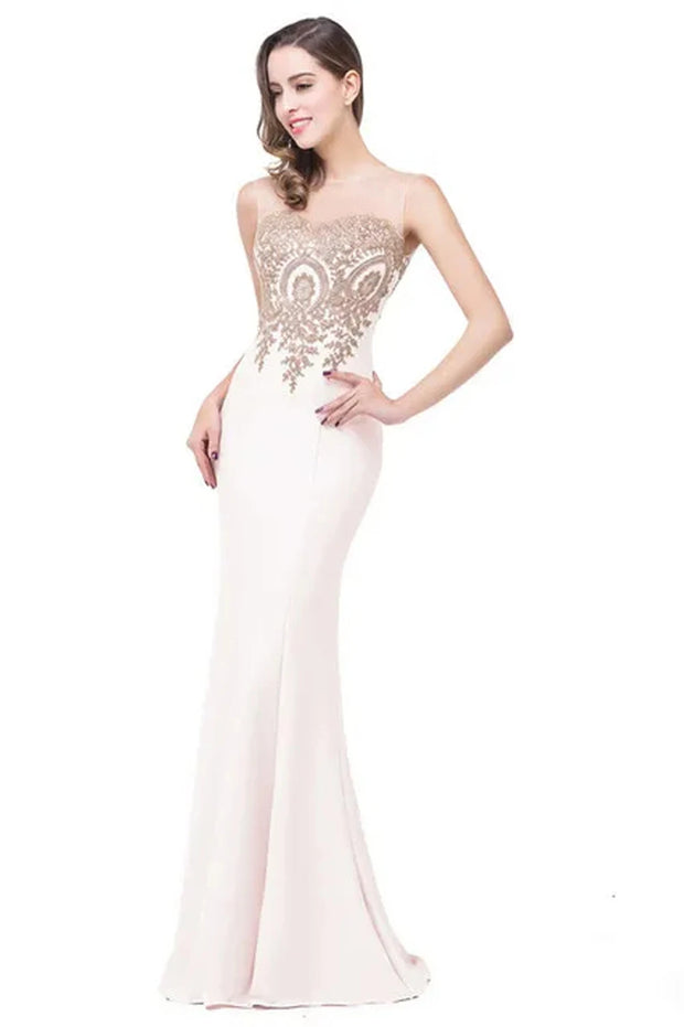 Elegant Mermaid Evening Dress Women Golden Appliques Lace Royal Blue Sweetheart Illusion Wedding Party Prom Gowns Robe de Soiree