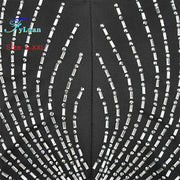 Tight Fitting Off Shoulder Backless Women Lace Up Short Skirt Sheer Mesh Hot Rhinestones Girl Dress Banquet Birthday Party Cloth