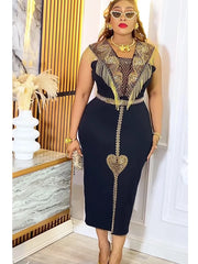 Plus Size African Wedding Party Dresses for Women 2025 New Dashiki Ankara Evening Gown Elegant Turkey Outfit Robe Africa Clothes