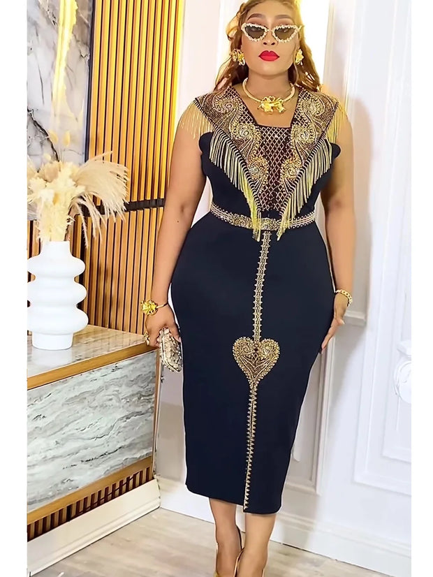 Plus Size African Wedding Party Dresses for Women 2025 New Dashiki Ankara Evening Gown Elegant Turkey Outfit Robe Africa Clothes