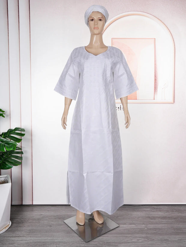 Plus Size African Clothes for Women 2025 New African Dashiki Ankara Embroidery Robe Bazin Design Wedding Party Dresses