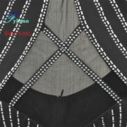 Tight Fitting Off Shoulder Backless Women Lace Up Short Skirt Sheer Mesh Hot Rhinestones Girl Dress Banquet Birthday Party Cloth