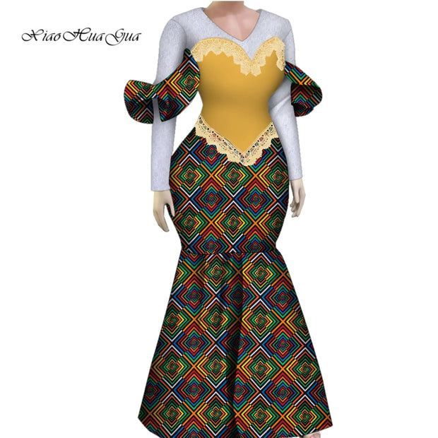 Women African Plus Size Evening Dresses Wedding Party Long Luxury Lace Gown Bodycon Mermaid Dress Ankara Dresses Clothing WY1490