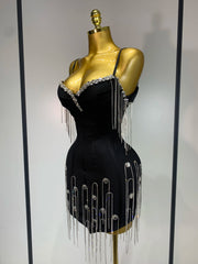 Women Sexy Backless Spaghetti Strap Bodycon Black Sleeveless Bandage Dress Elegant Prom Gown Club Evening Party Birthday Dresses