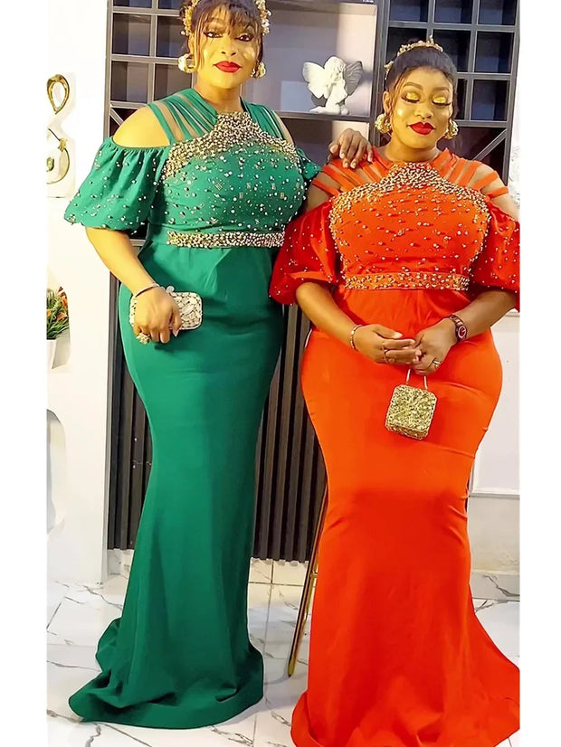 Plus Size African Party Dresses for Women Dashiki Ankara Wedding Evening Gown Bodycon Maxi Long Christmas Dress Africa Clothes