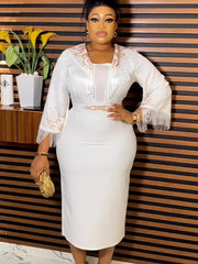 African Dresses for Women Plus Size Lady Africa Clothes Dashiki Ankara Outfits Gown Kaftan Muslim Wedding Party Long Maxi Dress