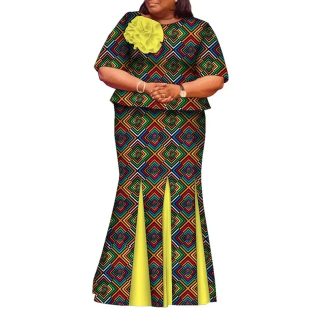 African Skirts and Top Sets for Women Party Ankara Fashion African Print Clothes Dashiki Outfits Lady Evening Gowns WY2143