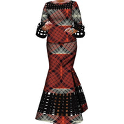BintaRealWax New African 2 Pieces Sets for Women Dashiki Weave Design Clothes Bazin Riche Hollow Wedding Clothing WY490