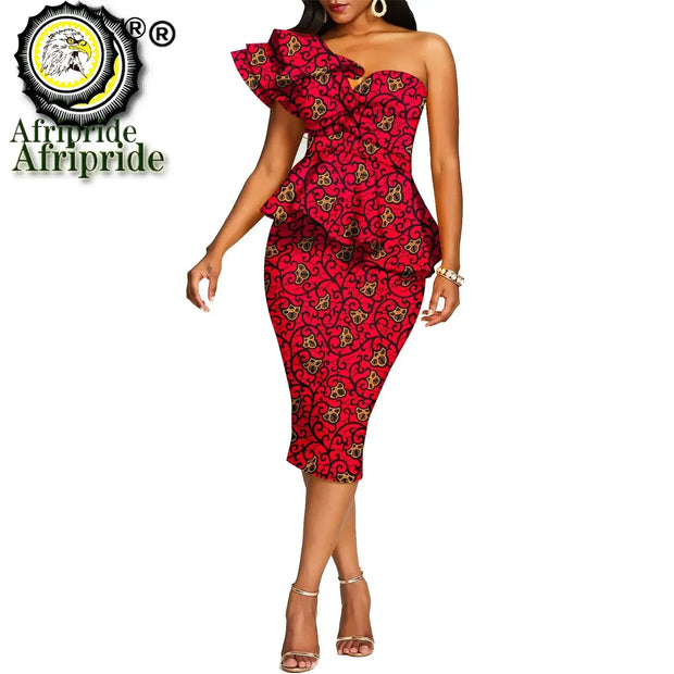 African 2 Piece Set for Women Crop Top + Print Skrit Set Ankara Clothing Dashiki Outfits Blouse Shirt Midi Skirt Casual S1926100