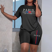 2025 Womens Outfits Fashion Casual Printing Short Sleeve+Shorts Suit Simplicity T-shirt Tracksuits Summer Daily Short Sets S-3XL