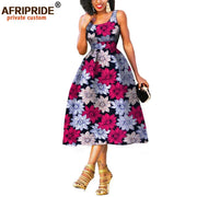 African Dresses for Women African Clothes Summer Dress for Women Knee-length Sleeveless Batik Party Dress A722534