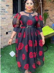 Fashion Plus Size African Party Dresses for Women Dashiki Ankara Lady Evening Gowns Elegant Turkey Muslim Maxi Dress 2024 New