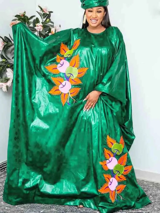 Rose Red Bazin Riche Printed For African Women Ankara Senegal Traditional Wedding Party Clothing Bazin Boubou Dashiki Robe
