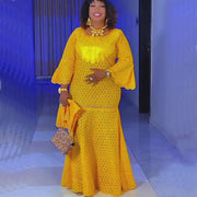Plus Size African Party Dresses for Women Dashiki Ankara Lace Evening Gown Abayas Robe Muslim Kaftan Maxi Long Dress 2025