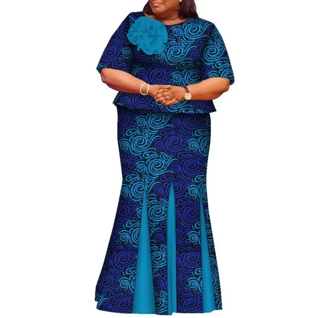 African Skirts and Top Sets for Women Party Ankara Fashion African Print Clothes Dashiki Outfits Lady Evening Gowns WY2143
