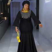 Plus Size African Party Dresses for Women Dashiki Ankara Lace Evening Gown Abayas Robe Muslim Kaftan Maxi Long Dress 2025