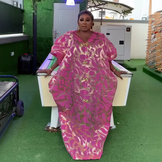 Chic plus size elegant dresses Jacquard fabric women dresses african fashion Luxury african dresse women