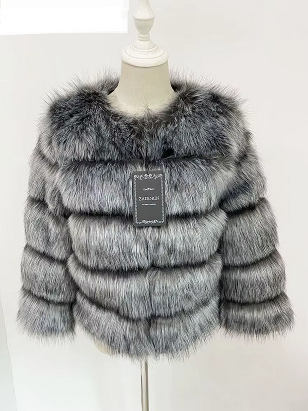ZADORIN S-5XL Mink Coats Autumn Winter Fluffy Black Faux Fur Coat Women Elegant Thick Warm Faux Fur Jackets For Women 2024 Tops